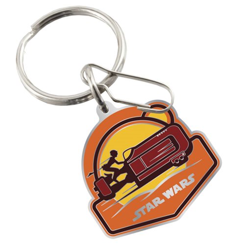 Star Wars Rey on Speeder Enamel Key Chain                   