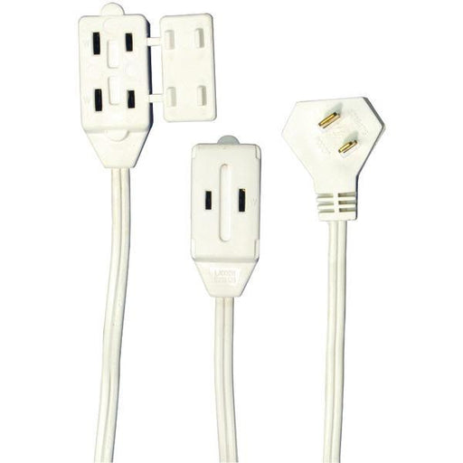 Axis 45503 3-outlet White Wall Hugger Indoor Extension Cord, 6ft