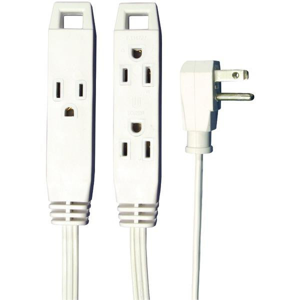 Axis 45505 3-outlet Indoor Extension Cord, 8ft (white)