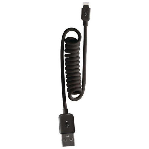 Rca Ah750cbr Coiled Lightning(tm)-to-usb Cable, 4ft (black)