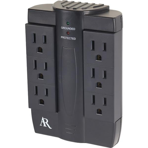 Acoustic Research As6 6-outlet Swivel In-wall Surge Protector