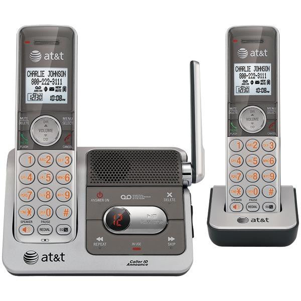 Att Attcl82201 Dect 6.0 Cordless Phone System With 2 Handsets, Talking Caller Id & Digital Answeri