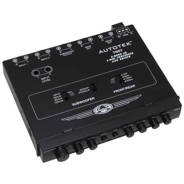 AUTOTEK 7007 Half-DIN 4-Band 2-Way Equalizer-Crossover