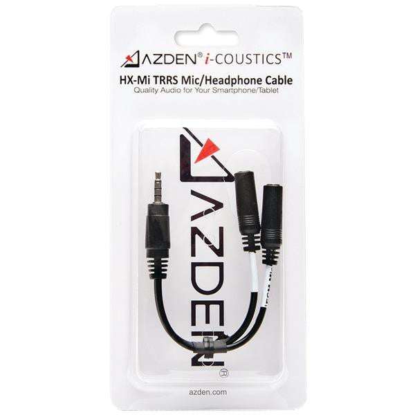 AZDEN HX-Mi i-Coustics(TM) HX-Mi TRRS Microphone-Headphone Interface Cable for Smartphones & Tablets