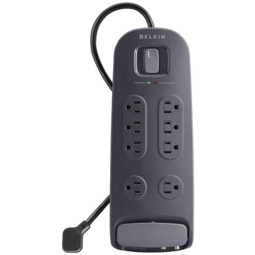 BELKIN BV108230-06-BLK 8-Outlet Surge Protector with Telco-Coax Protection