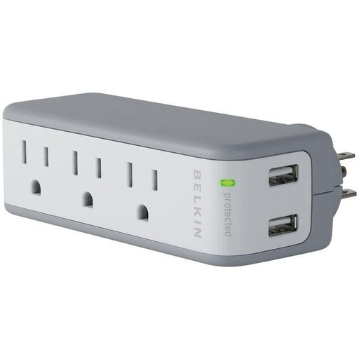 Belkin Bz103050qtvl 3-outlet Mini Surge Protector With Usb Charger