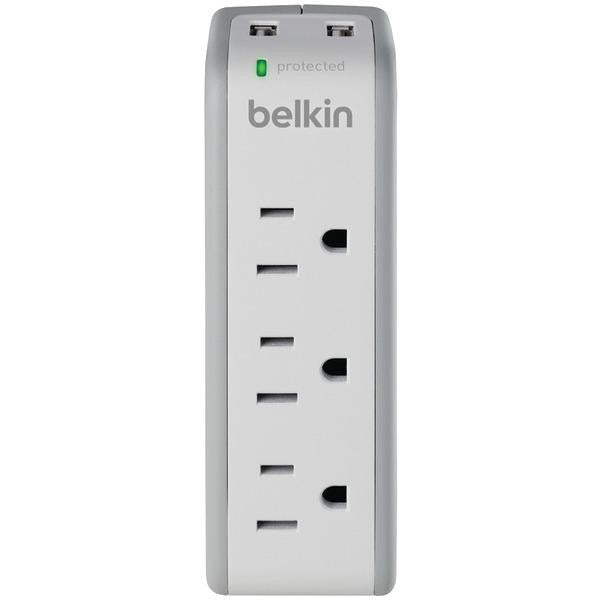 BELKIN BZ103050-TVL 3-Outlet Mini Surge Protector with 2 USB Ports