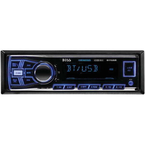 BOSS AUDIO 611UAB Single-DIN In-Dash Mechless AM-FM Receiver (With Bluetooth(R))