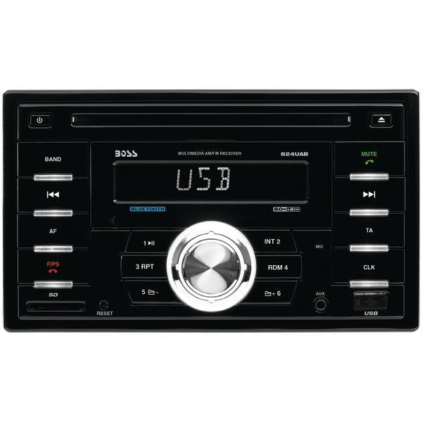 BOSS AUDIO 824UAB Double-DIN In-Dash AM-FM-CD Receiver with Bluetooth(R)