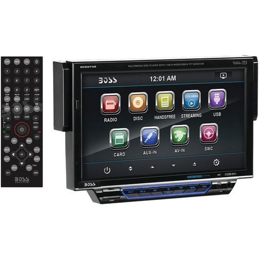 Boss Audio Bv8974b 7" Single-din In-dash Drop-down Dvd-mp3-cd & Am-fm Receiver With Bluetooth(r)