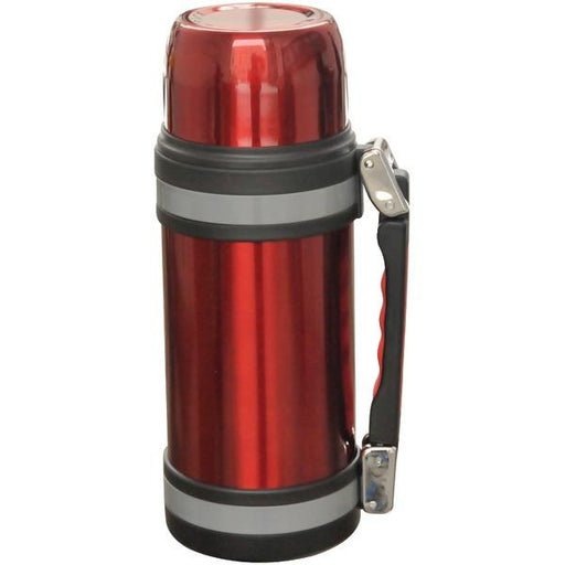 BRENTWOOD FTS-1200R 1.2 Liter Vacuum Bottle w-Handle, Red Stainless Steel