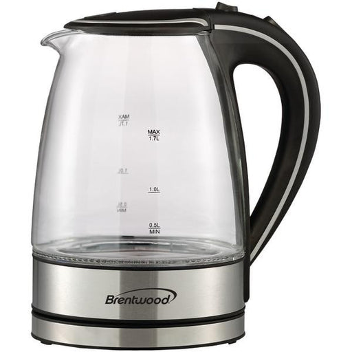 BRENTWOOD KT-1900BK Tempered Glass Electric Kettle, 1.7 Liter