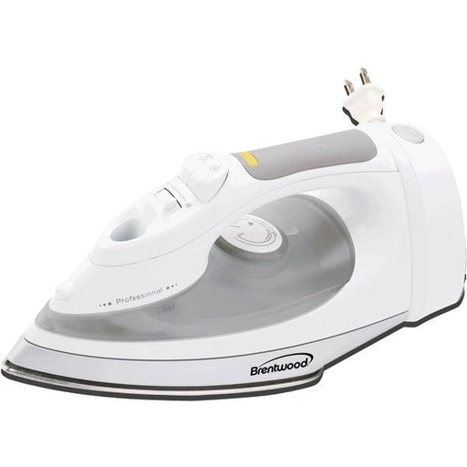 BRENTWOOD MPI-57 Non-Stick Steam-Dry, Spray Iron with Cord Storage (White)