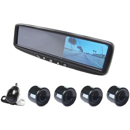 Boyo Vtb44mcp-bl 4.3" Replacement-clip-on Dual-solution Mirror Monitor With Vtb16b Camera & 4 Rear