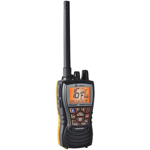 Cobraselect Mr Hh500 Flt Bt Marine Vhf Handheld Floating 6-watt Radio With Bluetooth(r)