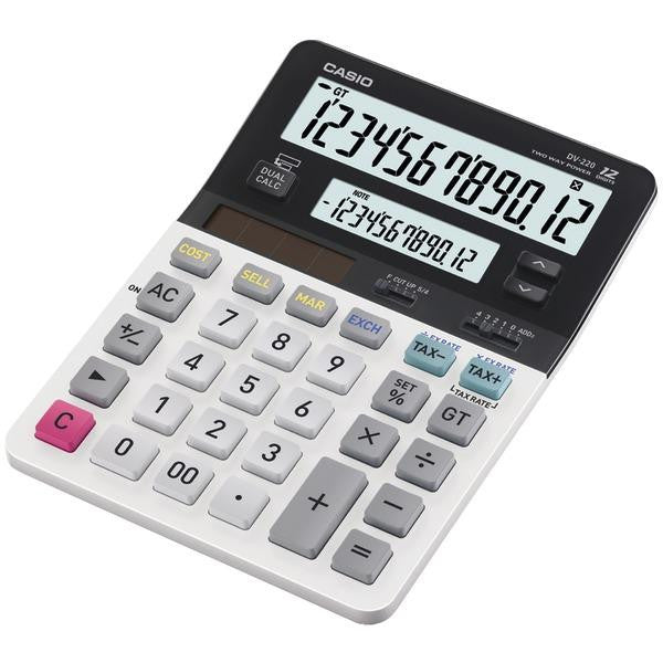 Casio Dv-220 Dual Display Desktop Solar Calculator