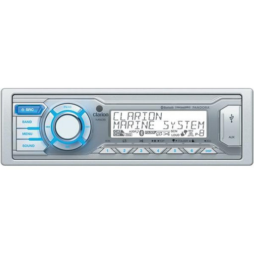 CLARION M505 Marine Single-DIN In-Dash USB-MP3-WMA Receiver with Bluetooth(R), Pandora(R) Internet Radio & SiriusXM(R) Ready