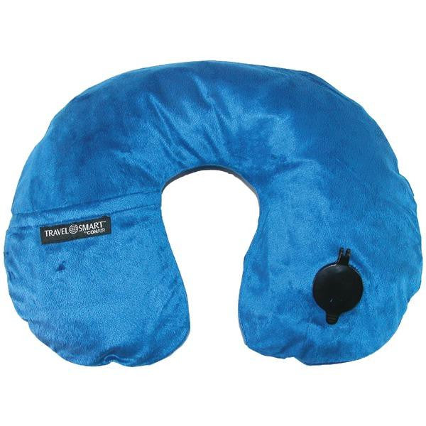 TRAVEL SMART TS44NVY EZ Inflate Fleece Neck Rest (Navy)