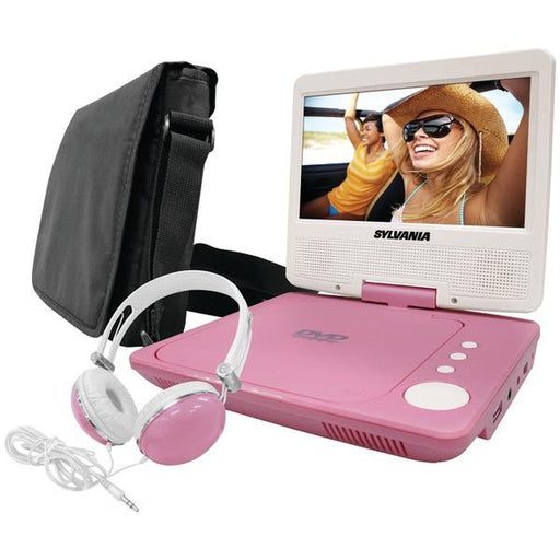 SYLVANIA SDVD7060-COMBO-PINK 7" Swivel-Screen Portable DVD Player (Pink)