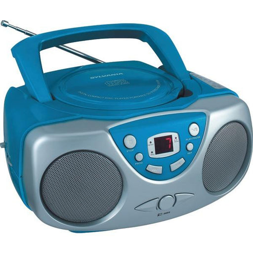 Sylvania Srcd243m Blue Portable Cd Boom Box With Am-fm Radio (blue)