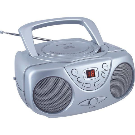 Sylvania Srcd243m Silver Portable Cd Boom Box With Am-fm Radio (silver)