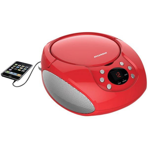 SYLVANIA SRCD261-B-RED Portable CD Player with AM-FM Radio (Red)