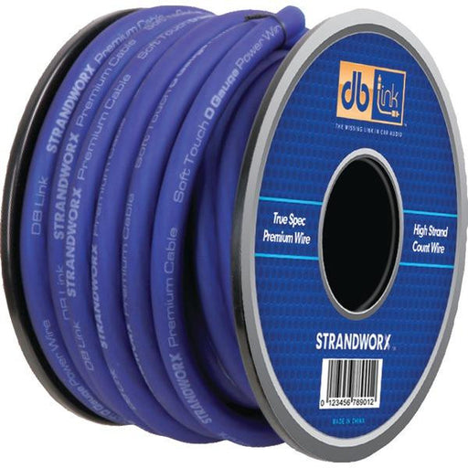 Db Link Sxpw0bl50 Strandworx(tm) Soft Touch Power-ground Wire (0 Gauge, 50ft, Blue Power)