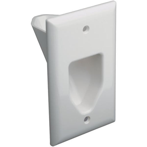 Datacomm Electronics 45-0001-wh 1-gang Recessed Cable Plate (white)