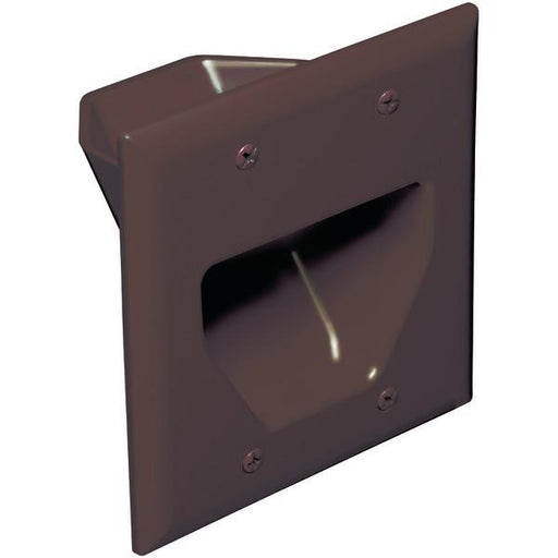 Datacomm Electronics 45-0002-br 2-gang Recessed Cable Plate (brown)