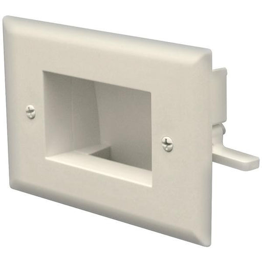 Datacomm Electronics 45-0008-iv Easy-mount Recessed Low-voltage Cable Plate (ivory)