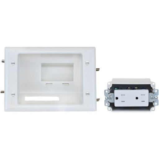 Datacomm Electronics 45-0071-wh Recessed Low-voltage Mid-size Plate