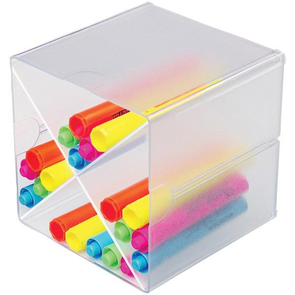 Deflecto 350201 Cube With X Dividers (clear)