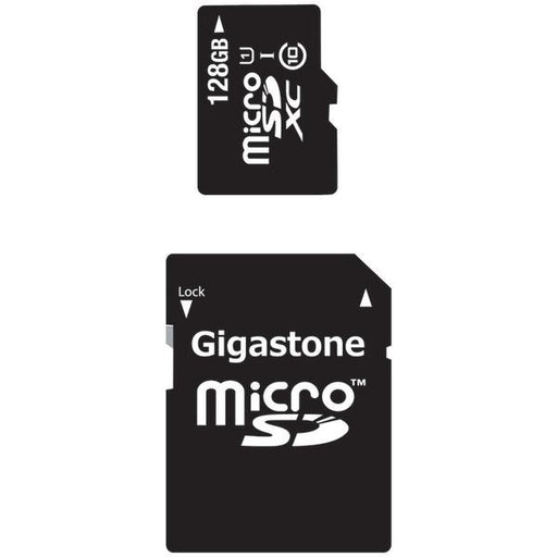 GIGASTONE GS-2IN1X10128G-R Class 10 UHS-1 microSDHC(TM) & SD Adapter with up to 48Mbps Transfer Rates, 128GB