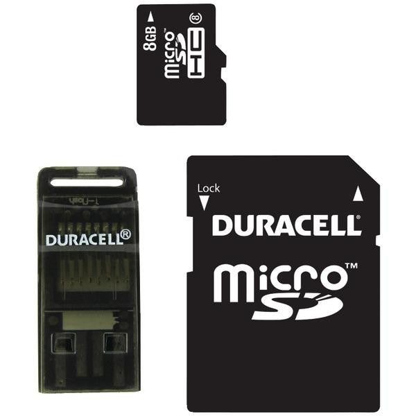 Duracell Du-3in1-08g-r Microsd(tm) Card With Universal Adapter (class 8; 8gb)