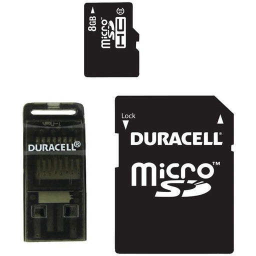 Duracell Du-3in1c1008g-r Class 10 Microsd(tm) Card With Sd(tm) & Usb Adapters (8gb)