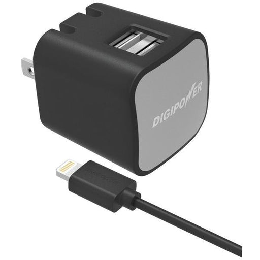 Digipower Is-ac3dl Instasense(tm) 3.4-amp Dual Usb Wall Charger With 5ft Lightning(tm) Cable