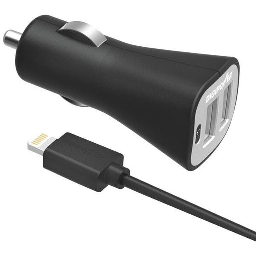 Digipower Is-pc3dl Instasense(tm) 3.4-amp Dual Usb Car Charger With 5ft Lightning(tm) Cable