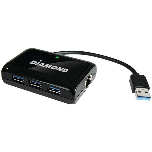 Diamond Usb303he 3-port Superspeed Usb 3.0 Hub With 1g Ethernet Port