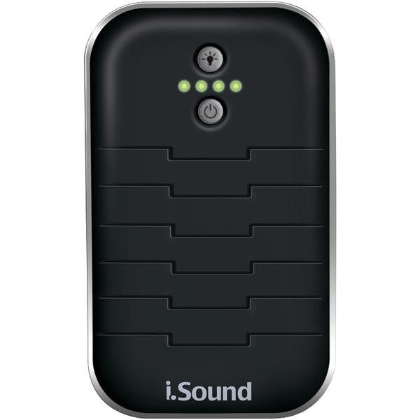 Isound Isound-6219 5,200mah Backup Battery-charger With Built-in Cable (black-silver)