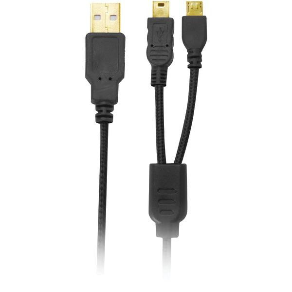 Isound Isound-6311 2-in-1 Gold-plated Micro & Mini Usb Cable, 4ft (black)