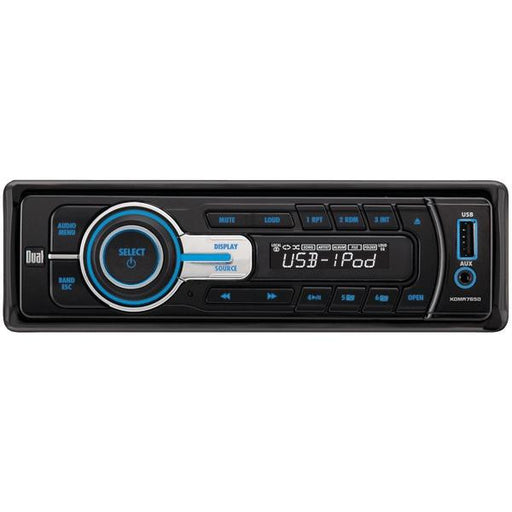 DUAL XDMA7650 Single-DIN In-Dash 240-Watt CD-MP3-WMA-USB-iPod(R) Receiver with 2-Step Motorized Front Panel