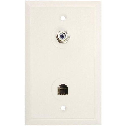 Eagle Aspen 500277 3 Ghz Wall Plate With F-81 Connector & Phone Jack (white)