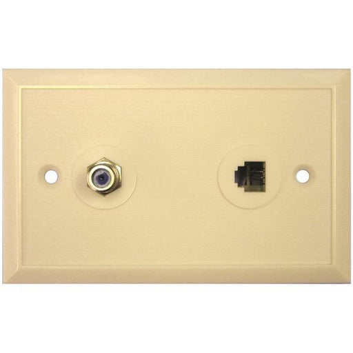 Eagle Aspen 500276 3 Ghz Wall Plate With F-81 Connector & Phone Jack (ivory)