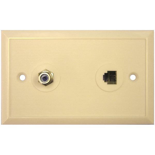 Eagle Aspen 500276 3 Ghz Wall Plate With F-81 Connector & Phone Jack (ivory)