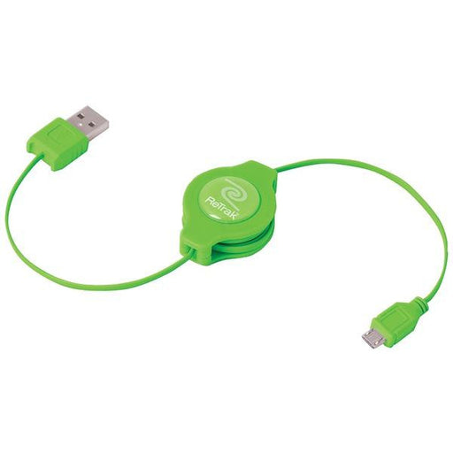 Retrak Etcablemicgn Retractable Micro Usb Cable (green)