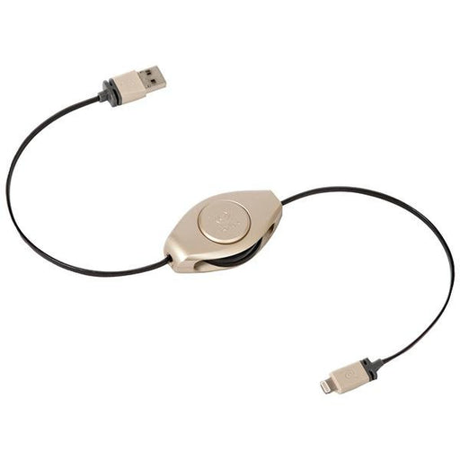 RETRAK ETLTUSBGLD Retractable Lightning(TM) Charge & Sync Cable (Gold)