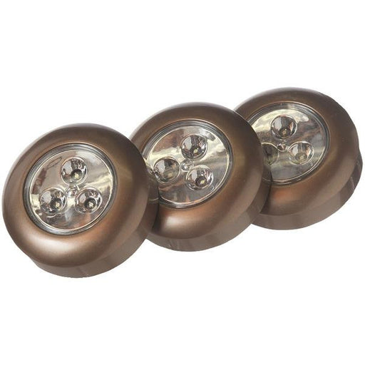 LIGHT IT! 30010-307 Stick-on-Light 3 pk (Bronze)