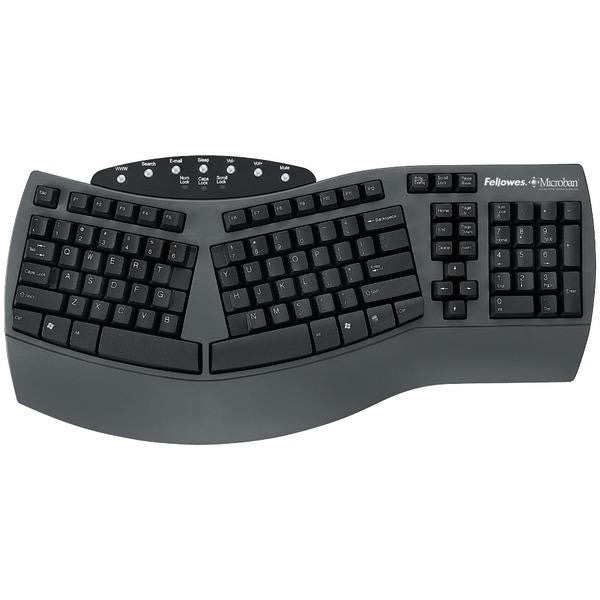 Fellowes 98915 Microban(r) Split Design Usb Keyboard