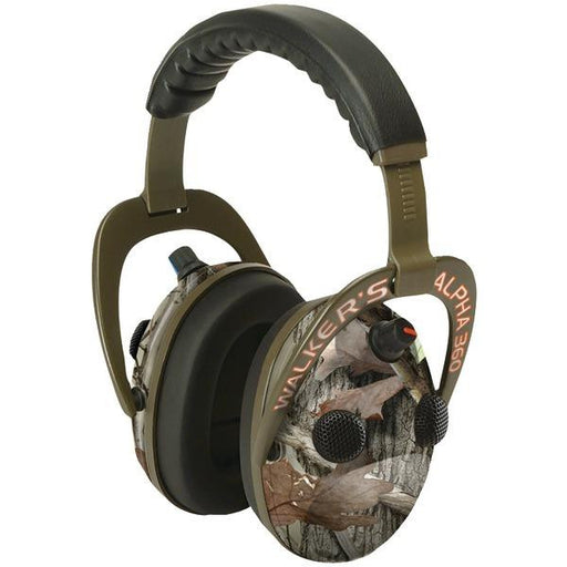 Walkers Game Ear Gwp-am360nxt Alpha Power Muff Quad 360 Camo Headphones With Microphone