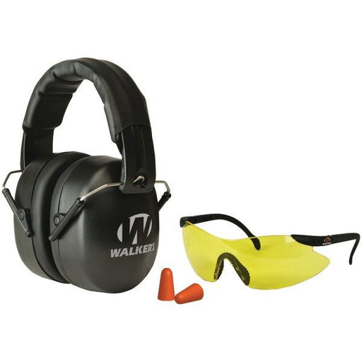 WALKERS GAME EAR GWP-FM3GFP Folding Range Muff with Glasses Plug Combo Kit